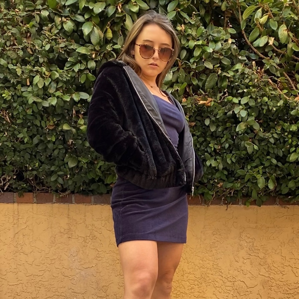 Cropped fur jacket